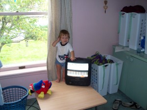 Beeber climbing in laundry room 002